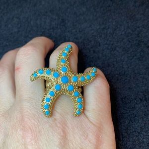 J. Crew starfish ring - one size - stretch band